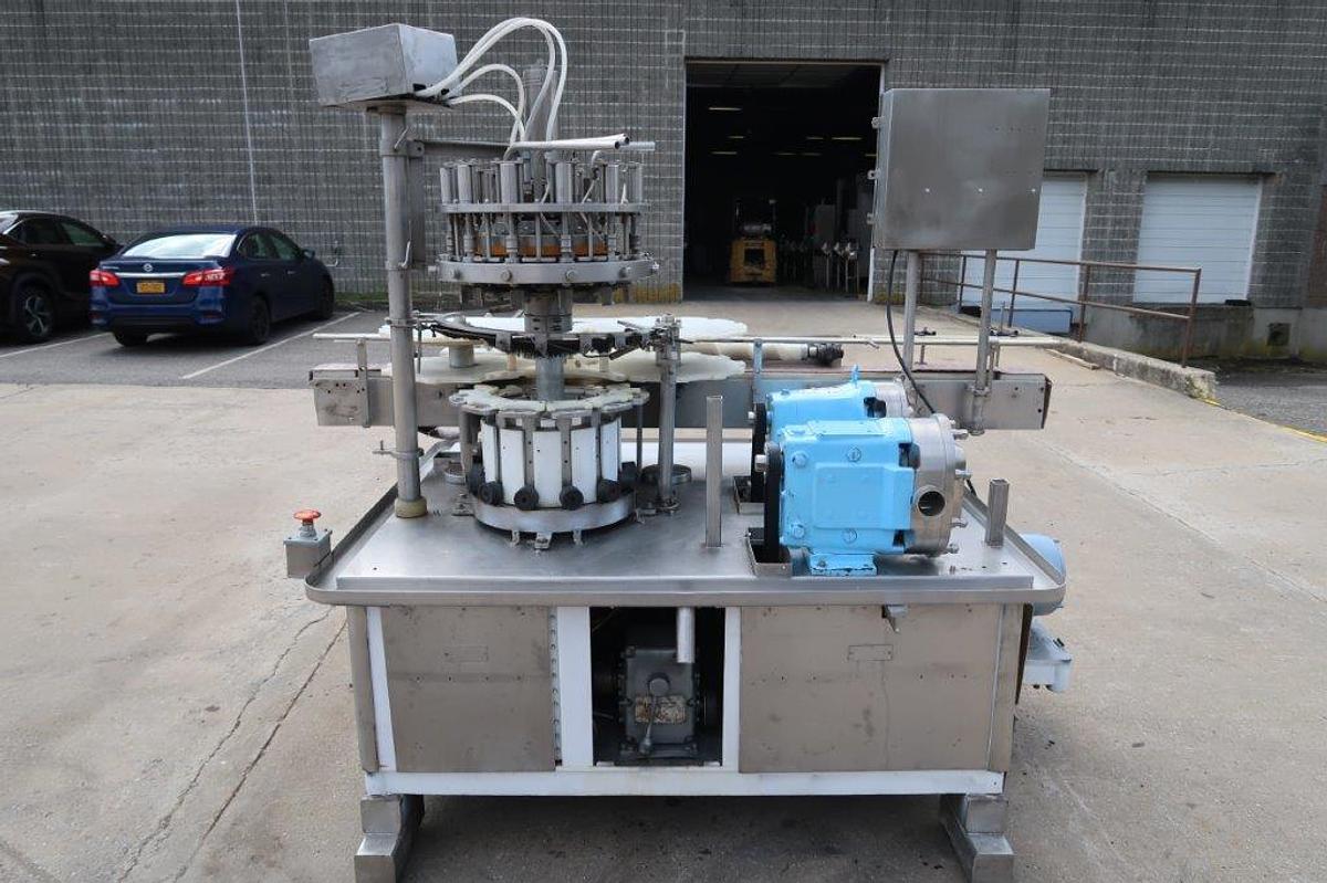 Used Pacific 12 Head Rotary Positive Displacement Filling Machine, Food Use