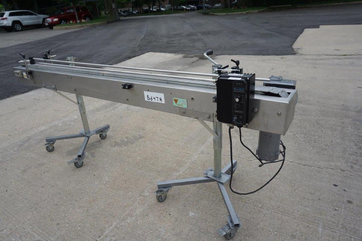 Used AFI 8 Ft. Long Motorized Bottle Conveyor