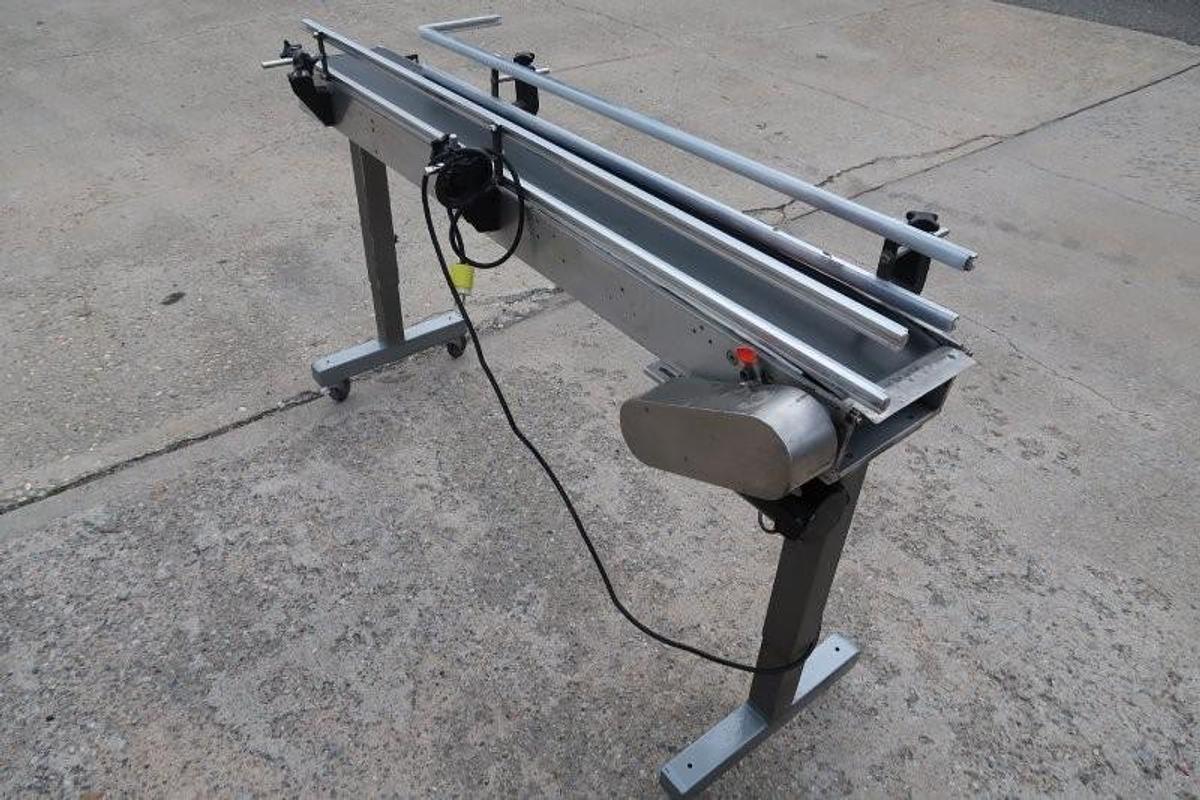 Used 7.5 In. Wide X 65 In. Long Motorized Belt Conveyor, Varispeed