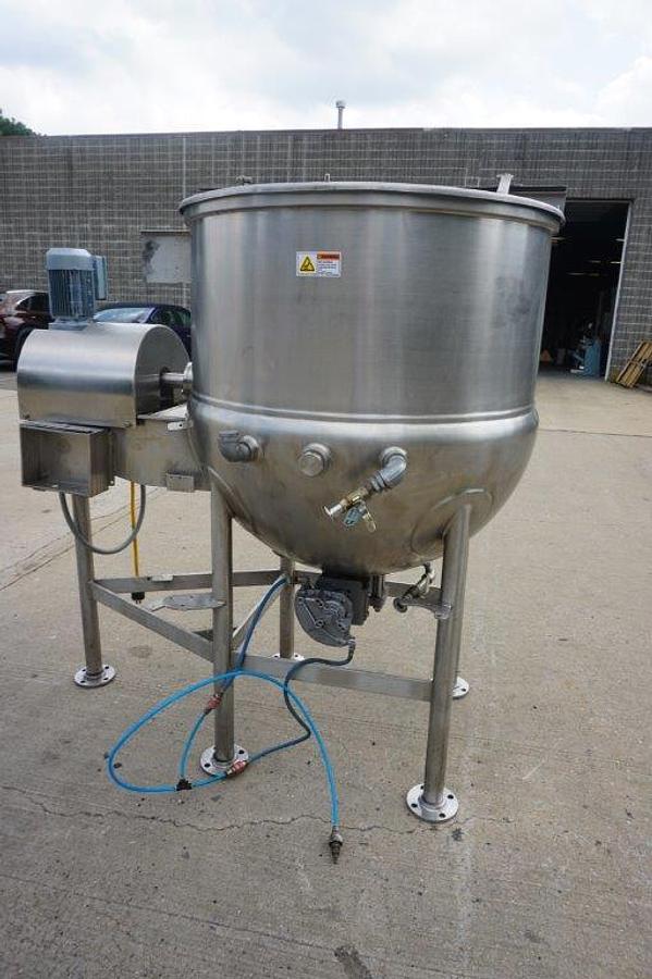 Used 150 Gallon JC Pardo Type 316 SS Jacketed Kettle, with Horizontal Scraper Agitation