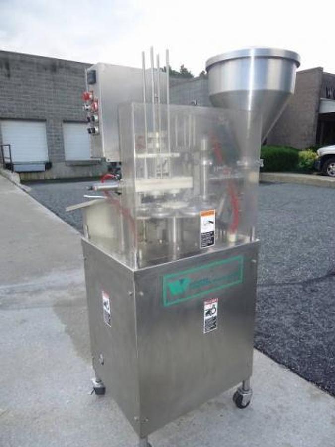 Used Modern Packaging-Winpak Sr6dc Rotary Cup Filler-Sealer