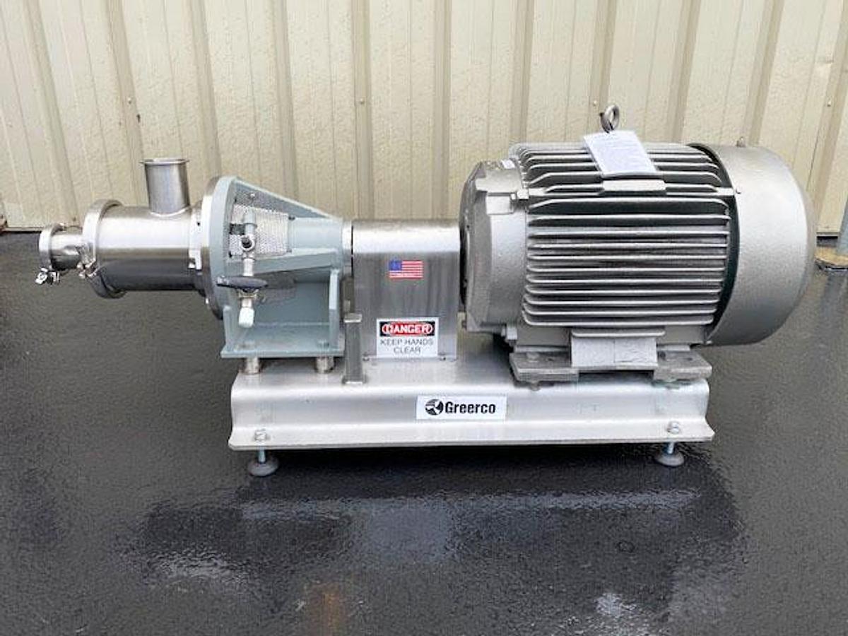 Used Greerco 40HP Inline High Shear Mixer, 316 Stainless