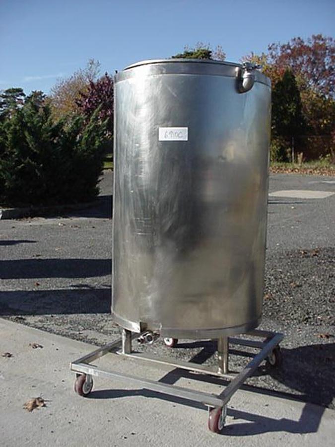 Used 200 Gal. B&g Ss Jacketed/Insulated Vertical Tank, Portable