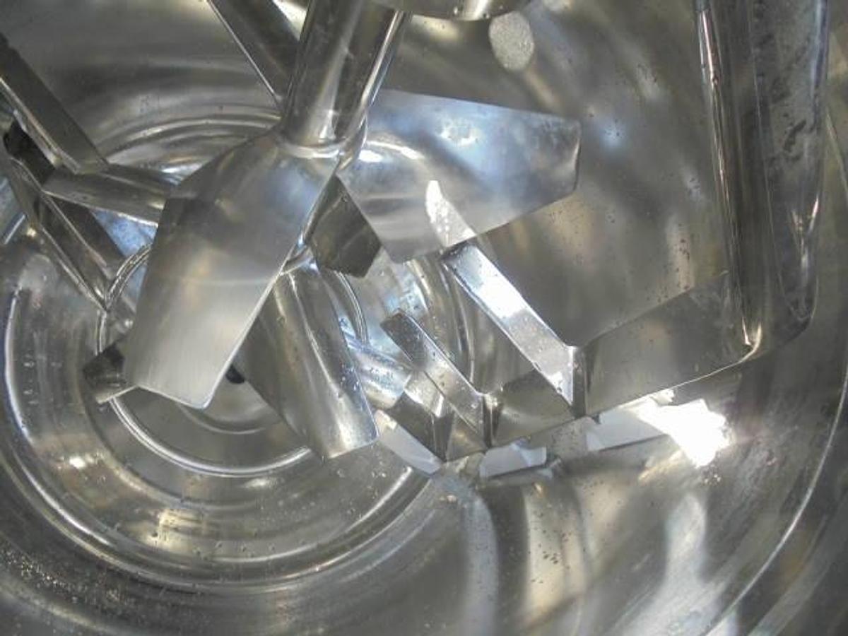 Used 80 Gallon Olsa 316L Stainless Steel Jacketed Double Motion Sanitary Kettle/Reactor, Vacuum
