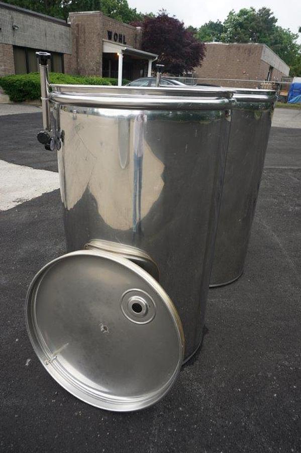 Used 132 Gallon L.A. Inox (Italy) Wine Tanks with Floating Lids (2)