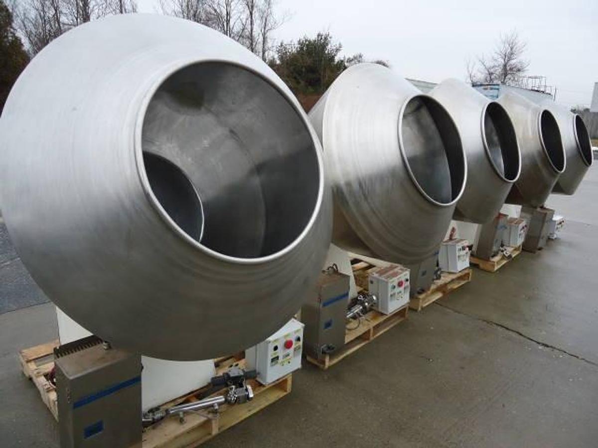 Used 48 In. Diameter Vector Stainless Steel Coating Pans With Variable Frequency Drive (5)
