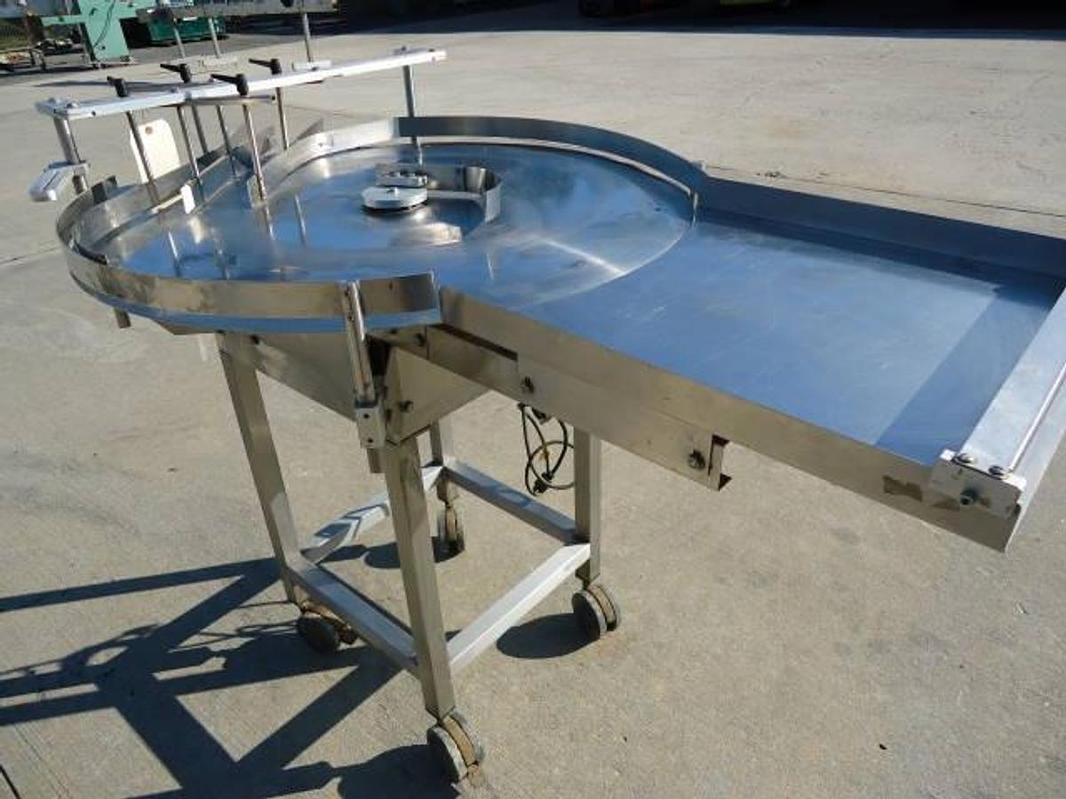 Used 36 In. Diameter Deitz/Pharmafill Stainless Steel Rotary Unscrambling/Accumulating Table