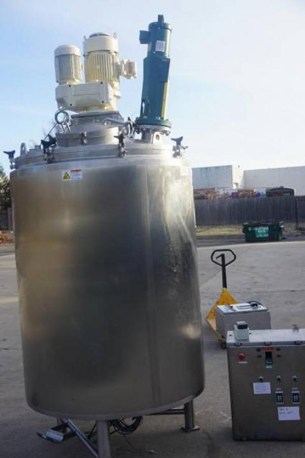 Used 375 Gal Lee Triple Motion Jacketed Vessel, 316L Stainless, 100psi jacket
