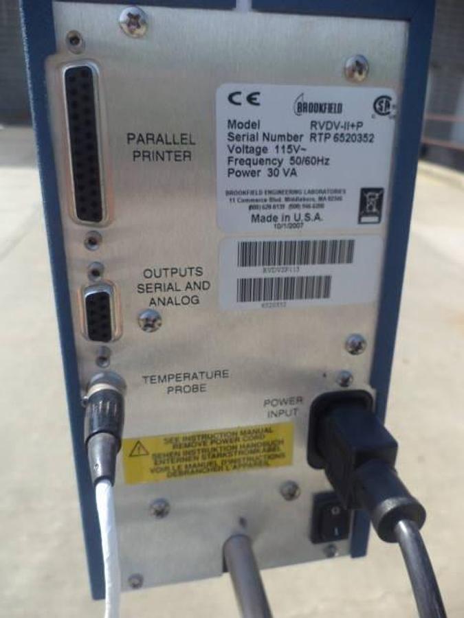 Used Brookfield RDV-II+Pro Tabletop Laboratory Viscometer, Single Phase