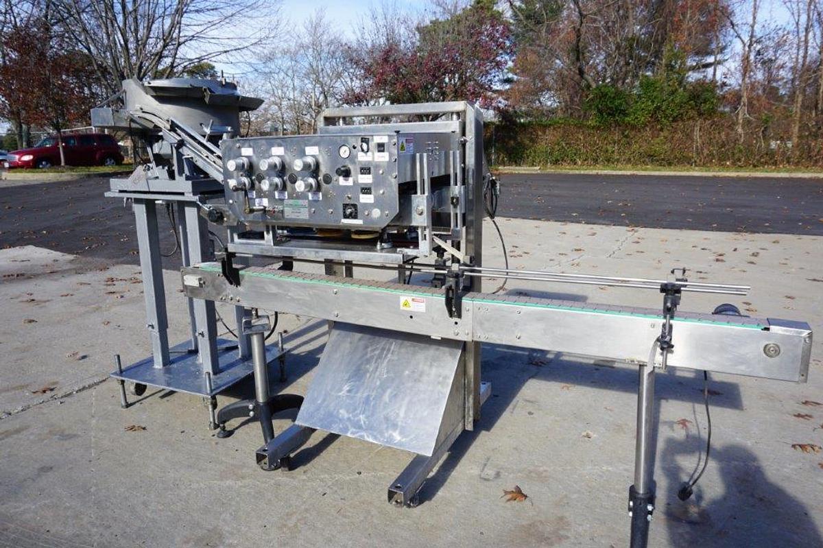 Used ELF CT600 Six Spindle Automatic Screw Capping Machine, Stainless Steel Frame