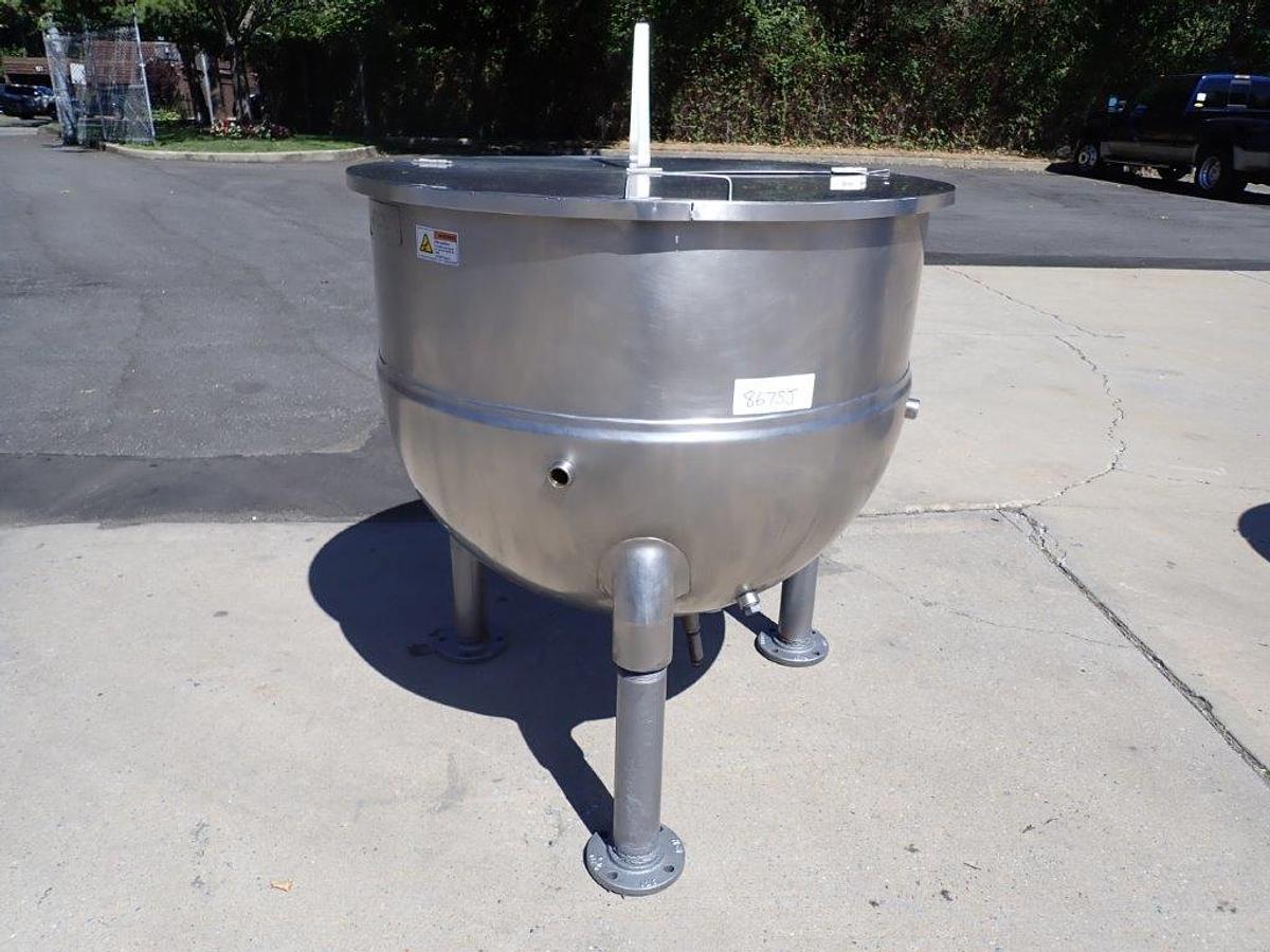 Used 150 Gallon Groen Stainless Steel  Hemispherical Kettle, 45 PSI Jacket 42X34 In