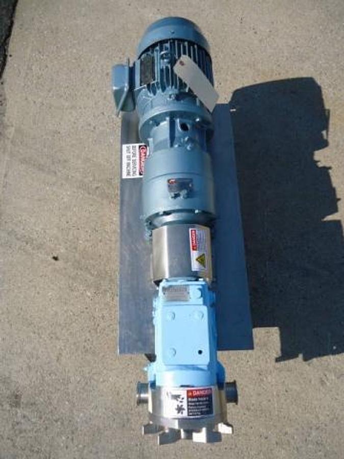 Used Waukesha 30 Stainless Positive Displacement Pump, Stainless Portable Base