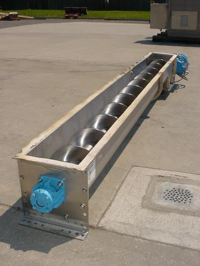 Used 11″ Diameter X 10′ Long Stainless Steel Motorized Screw Conveyor