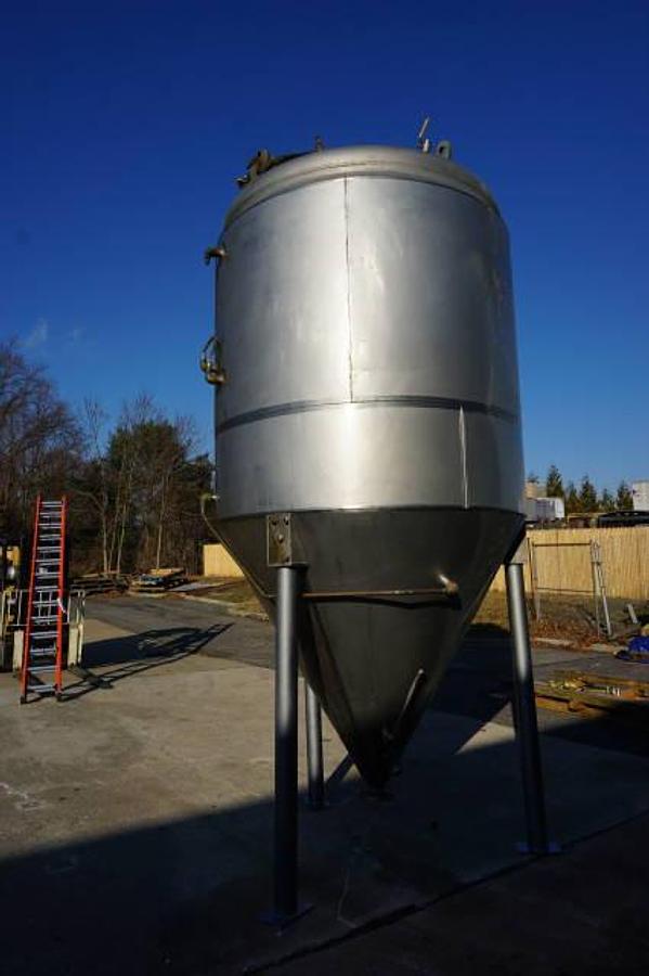 Used 1,500 Gallon Jacketed Cone Bottom Tanks, 316 Stainless Steel (2)