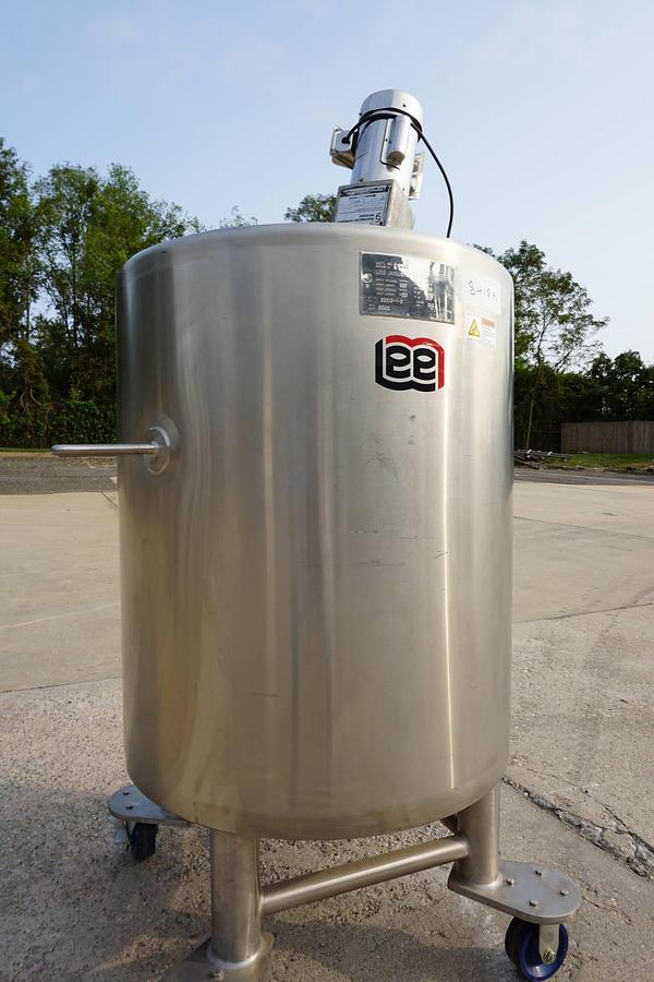 Used 100 Gallon Lee 316 SS Jacketed Mix Tank, 100 PSI