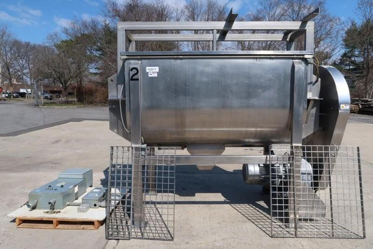 Used 90 Cu. Ft. Stainless Steel Double Ribbon Blender, 30 HP