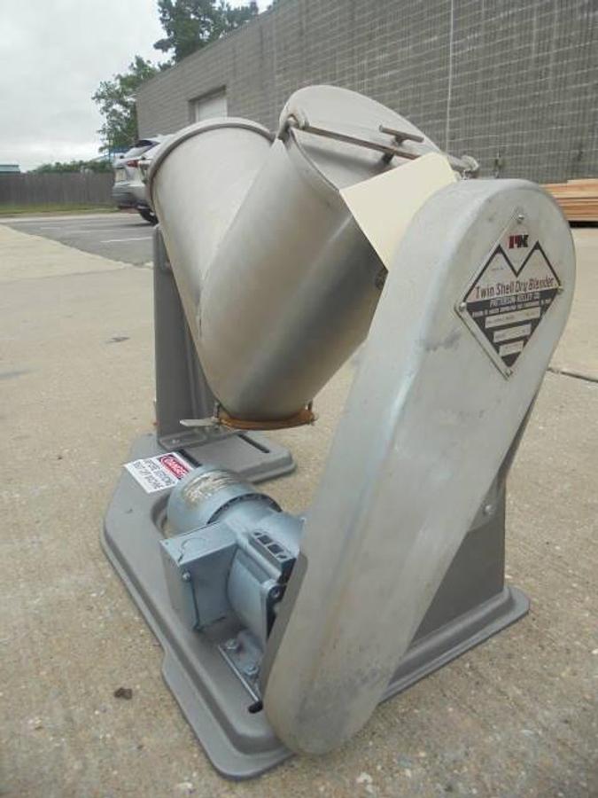 Used 8 Quart Patterson Kelley Stainless Steel Twin Shel “V”” Blender, 135 LB./CF. Maximum Density