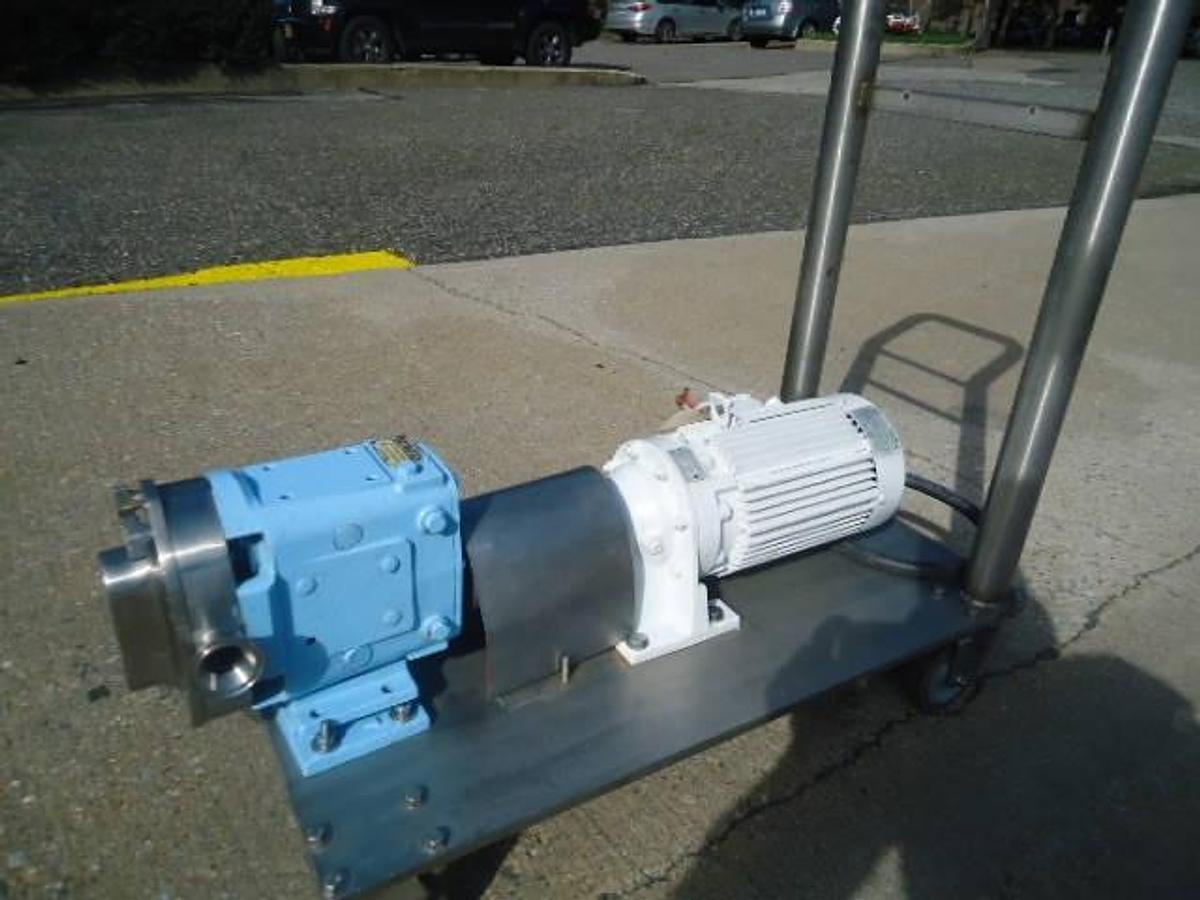 Used Waukesha Size 015 Stainless Steel Positive Displacement Pump, Portable