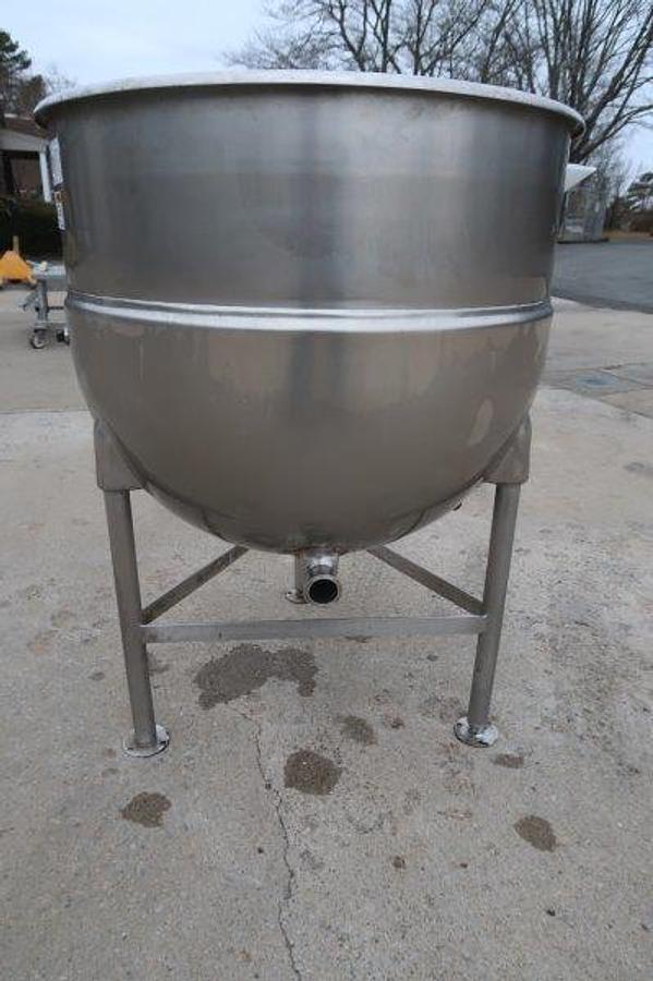 Used 60 Gallon Stainless Jacketed Hemispherical Kettle