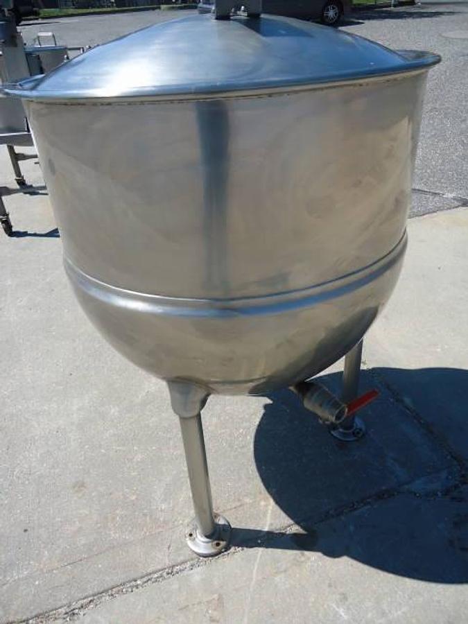 Used 80 Gallon Groen Stainless Steel Jacketed Hemispherical Kettle-