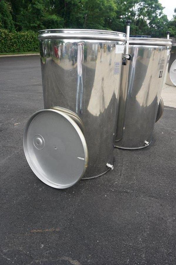 Used 132 Gallon L.A. Inox (Italy) Wine Tanks with Floating Lids (2)
