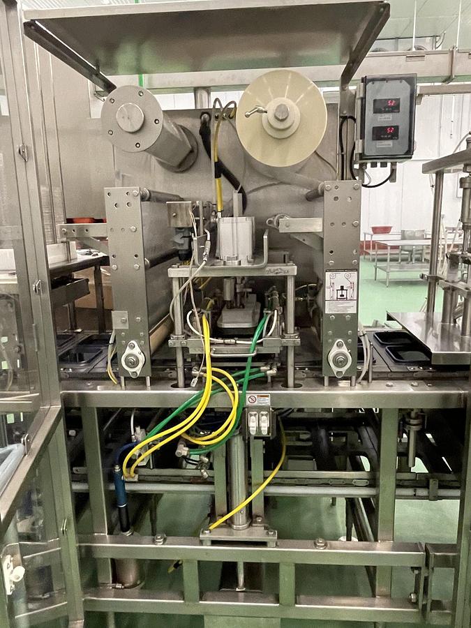Used Osgood Dual Lane Tray/Cup Filling and Sealing Machine, Gas Flush