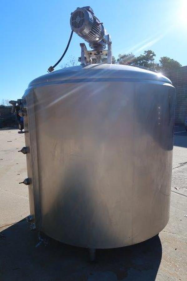 Used Cherry Burrell 900 Gallon Stainless Steam Jacketed Mix Tank