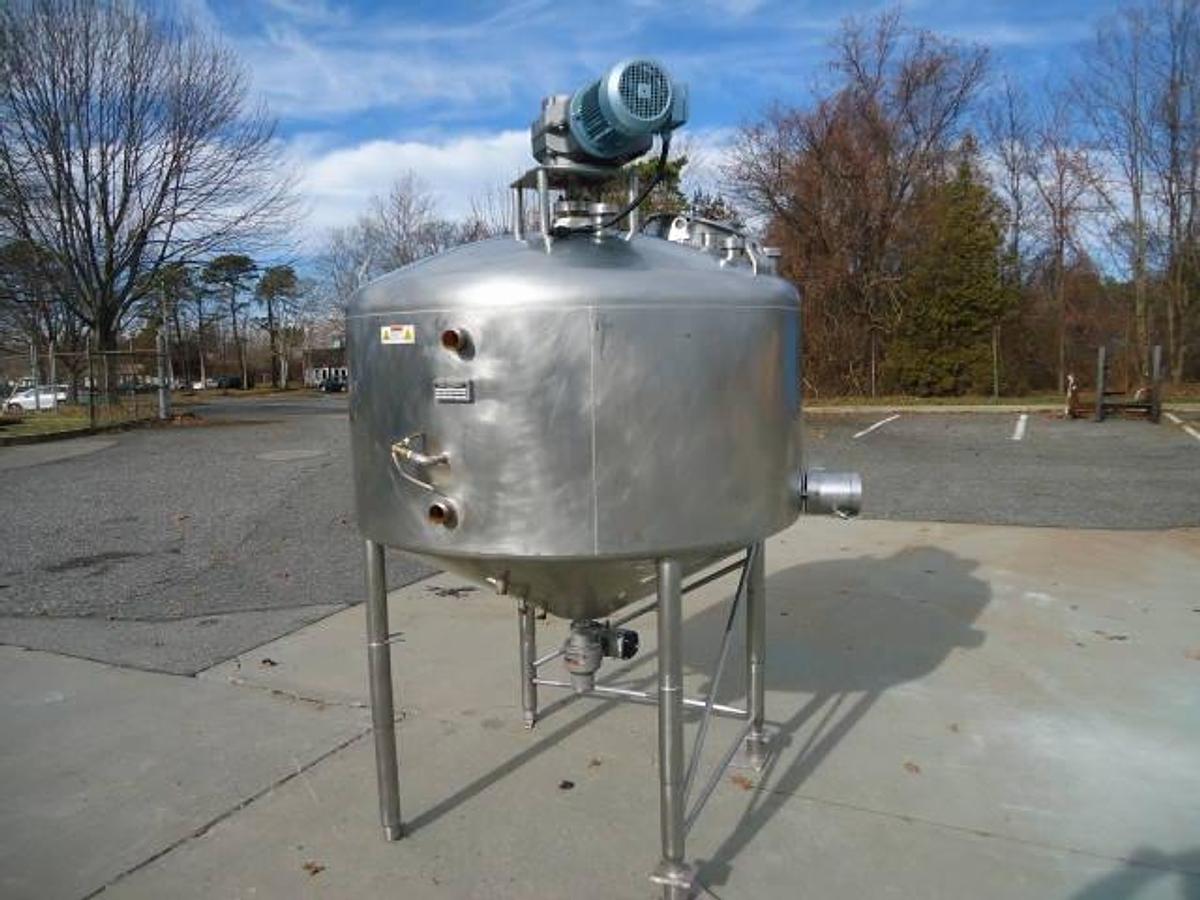 Used 400 Gallon Industries Dacier Scraper Agitated Cone Jacketed Vessel