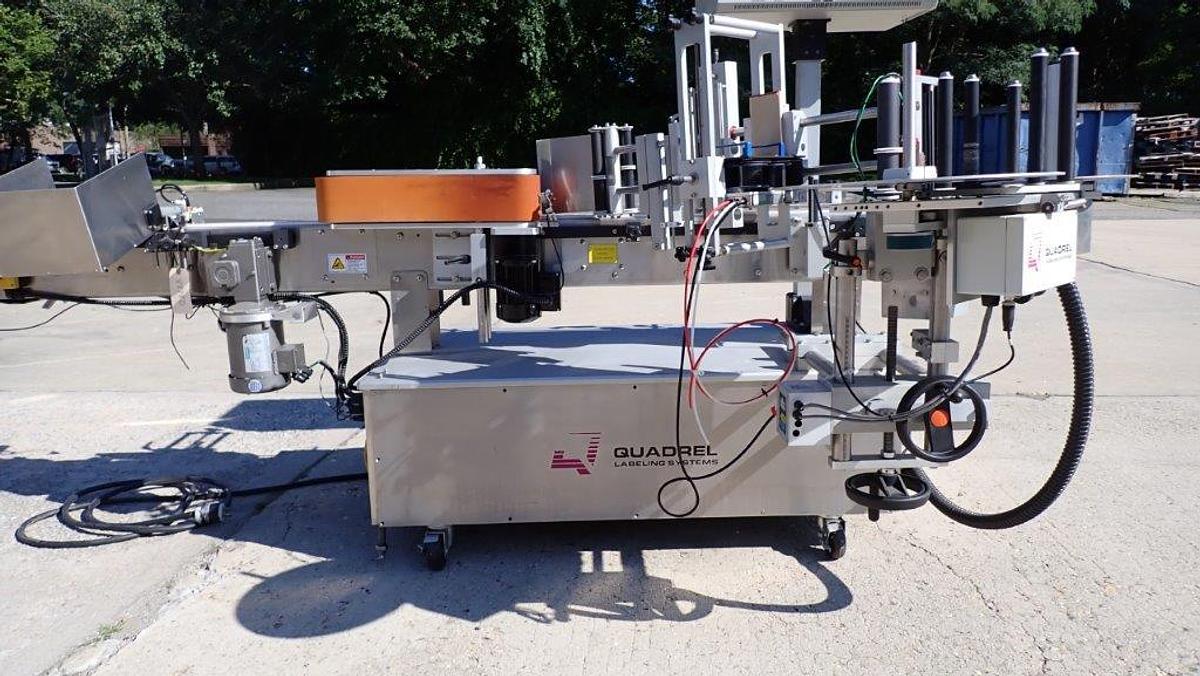 Used Quadrel Versaline Pressure Sensitive Spot/Wraparound Labeler