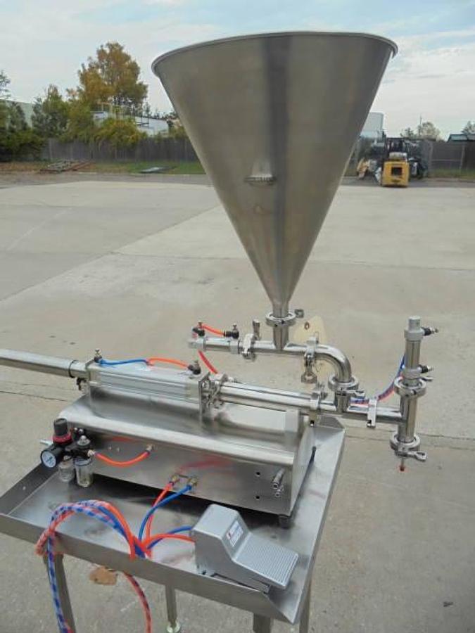 Used Single Piston Air Operated Tabletop Filler, Stainless Steel
