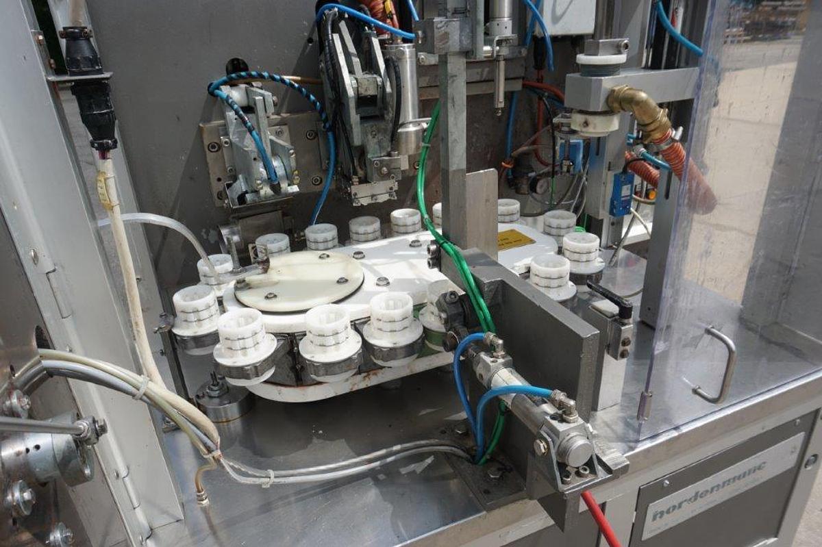 Used Nordenmatic 400 Hot Air Tube Filling and Sealing Machine, 40 Tubes/Minute