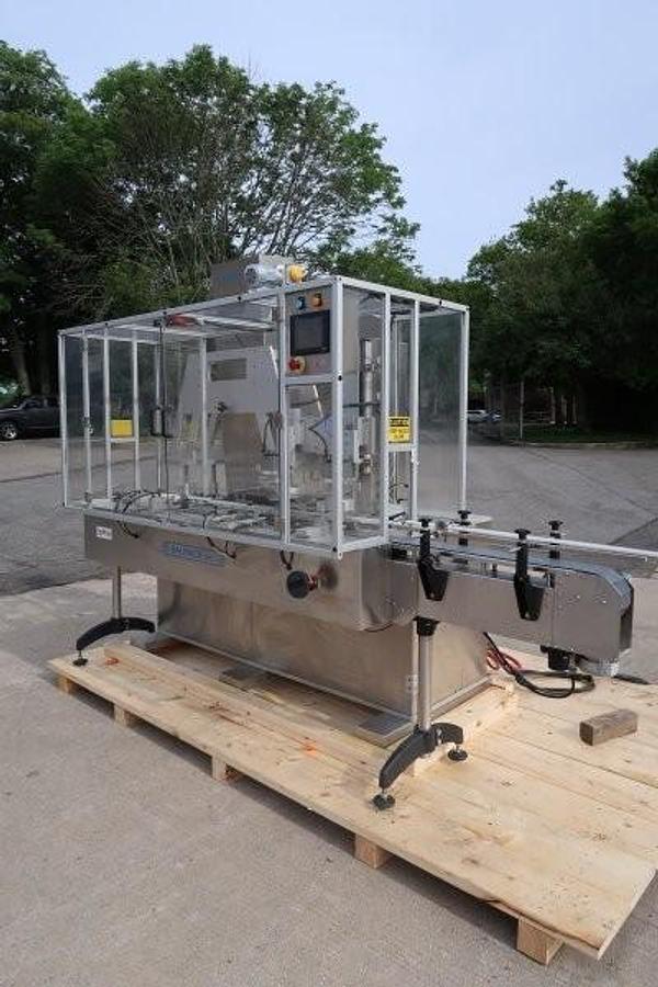Used Balpack Automatic CEIB Inline Dual Station Chuck Capper