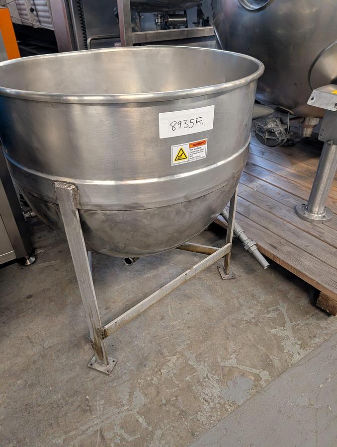 Used 60 Gallon Lee SS Hemispherical Kettle, 90 PSI