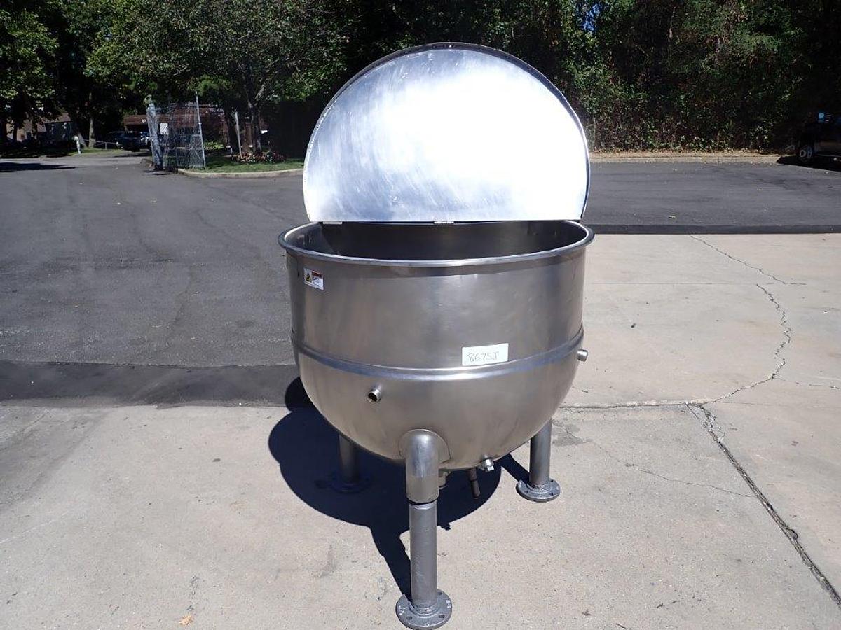 Used 150 Gallon Groen Stainless Steel  Hemispherical Kettle, 45 PSI Jacket 42X34 In