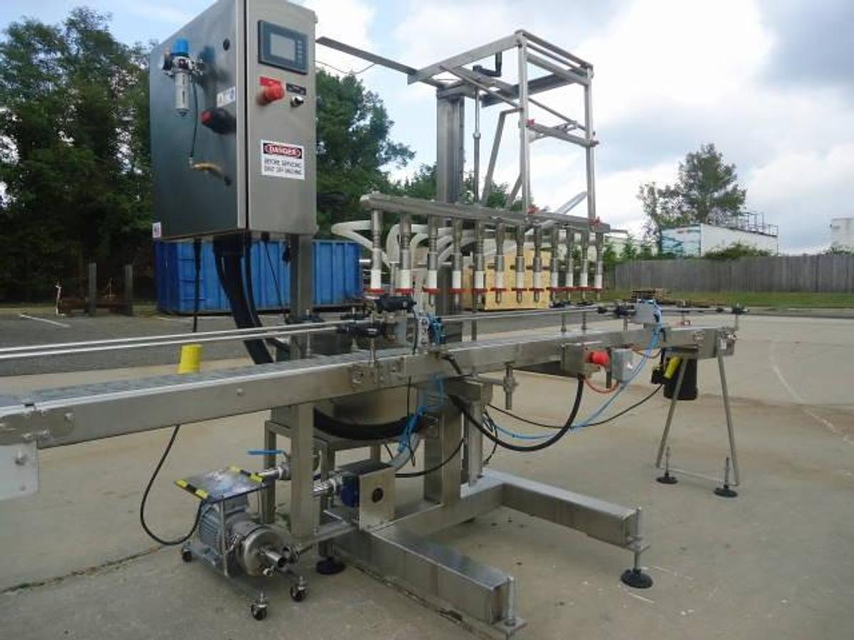 Used Filling Equipment Company Twelve Spout Straight Line Automatic Liquid Filler