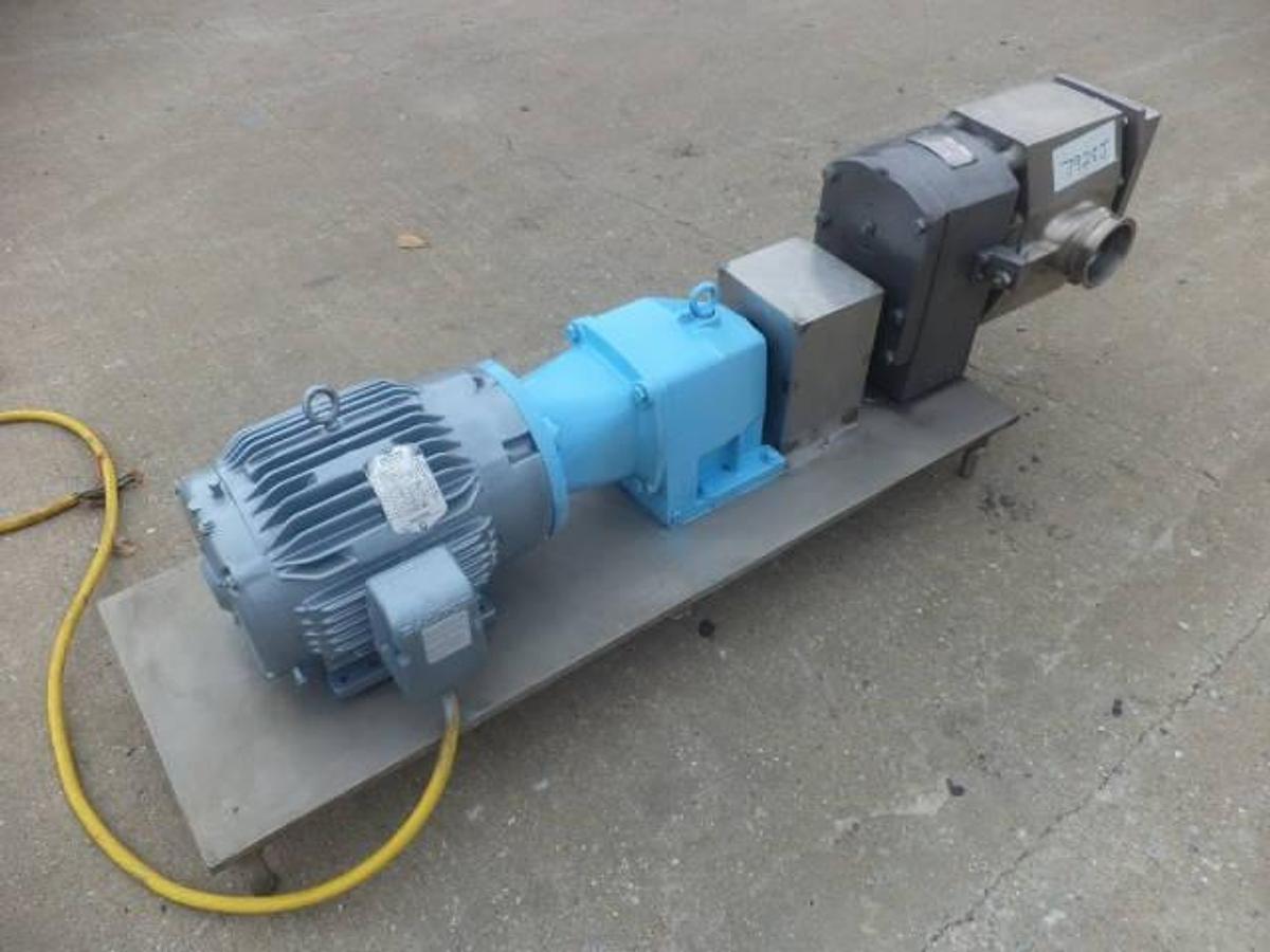 Used APV 4 In. X 4 In. Stainless Steel Positive Displacement Pump, 7.5 HP
