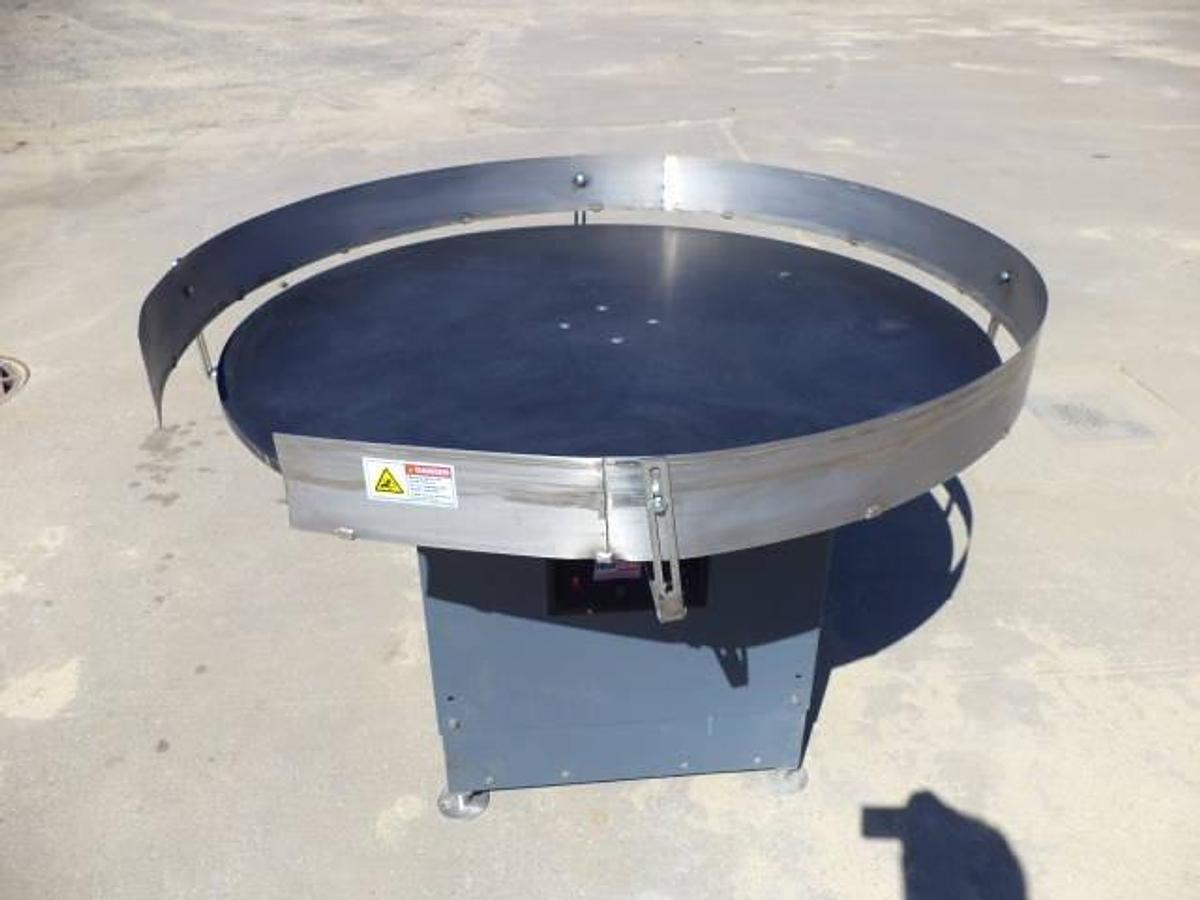 Used 48 inch diameter Heat Seal Rotary unscrambling/accumulating table, variable speed