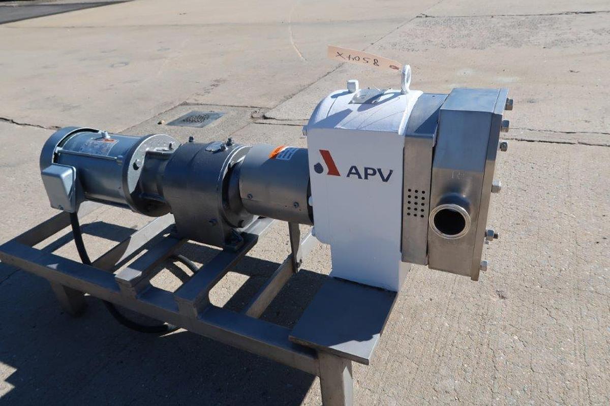 Used APV 2 In. x 2 In. SS Positive Displacement Pump, 5HP