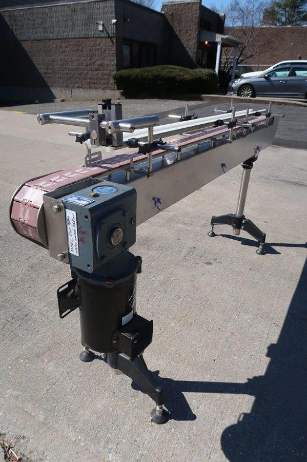 Used 84 In. Long SS Motorized Bottle Conveyor