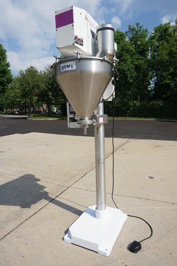 Used All Fill Single Auger Powder Filler, Foot Switch Actuated 20 in. Stainless Steel Hopper with Lid