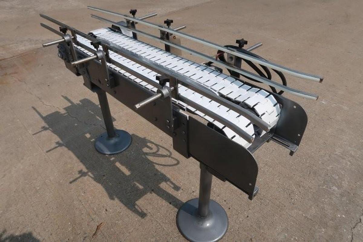 Used 4-1/2 INCH x 50 INCH LONG DUAL LANE CONVEYOR