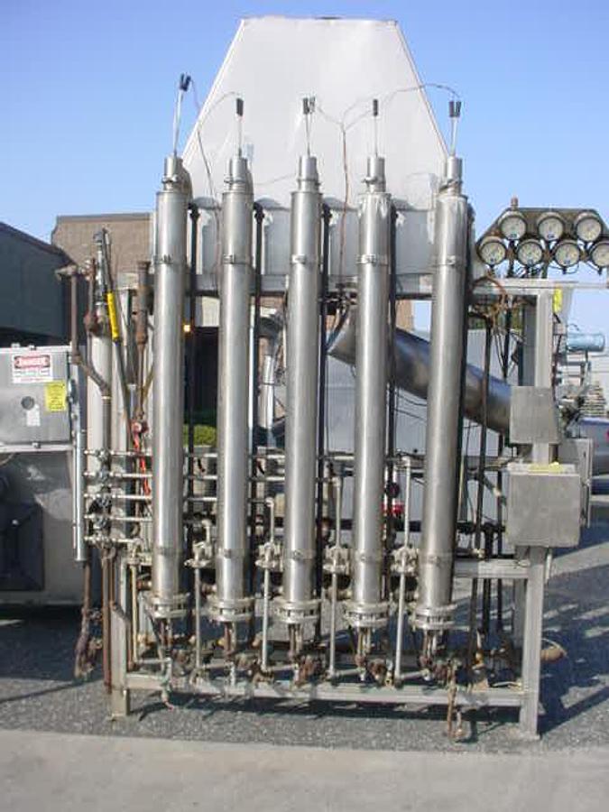 Used Groen Five Tube Stainless Steel Vertical Thin Film Evaporator/Concentrator
