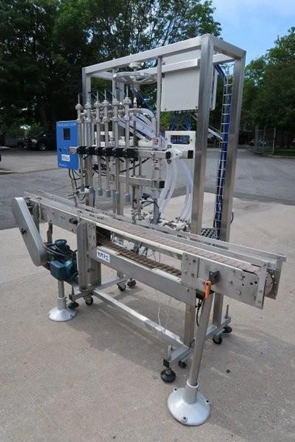 Used Inline Filling Systems SS Pneumatic Inline Gravity Filler