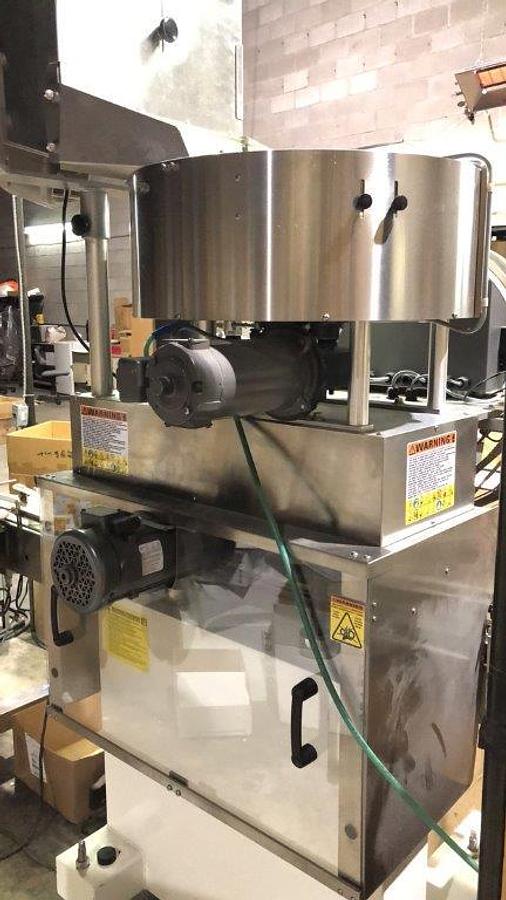 Used Kaps-All E-4 Four Spindle Capper With Conveyor