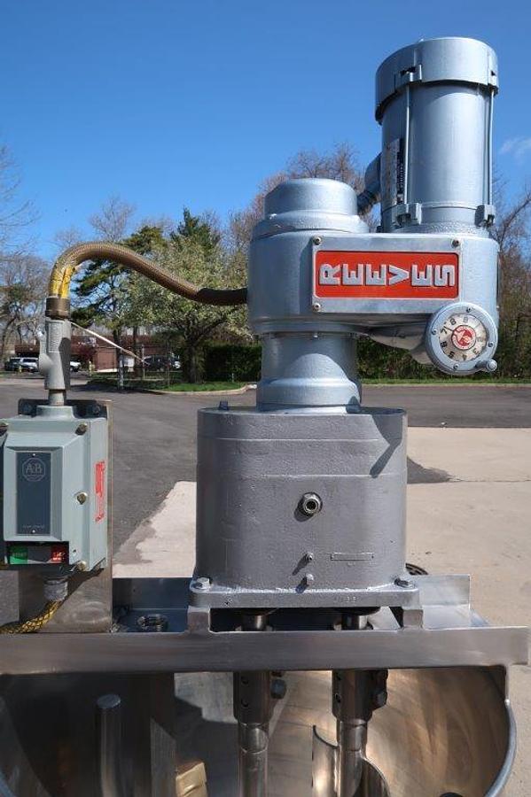 Used 60 Gallon Groen 316 Stainless Steel Twin Action Scraper Kettle, 100 PSI Jacket, XP