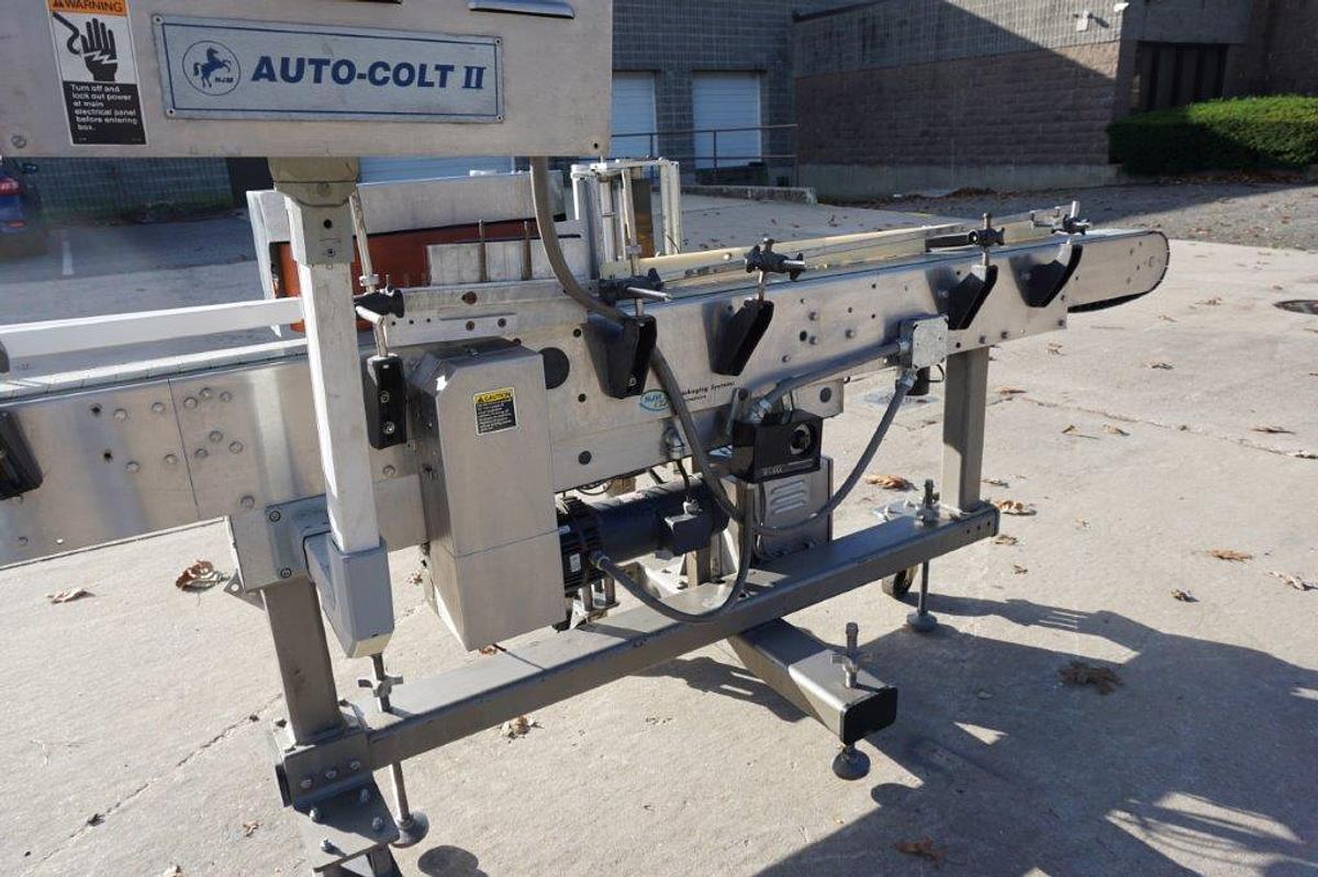 Used NJM Auto Colt II Pressure Sensitive Spot/Wrap Around Labeling Machine