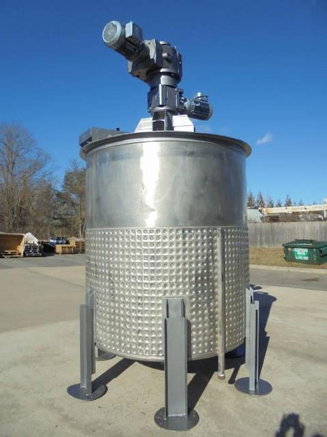 Used 1,500 Gallon 316 Stainless Dimple Jacketed Scraper Agitated tank with Secondary Agitation