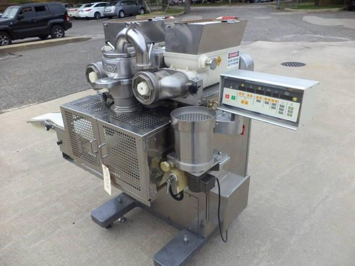 Used Rheon KN400 Cornucopia encrusting machine, 60 pieces per minute