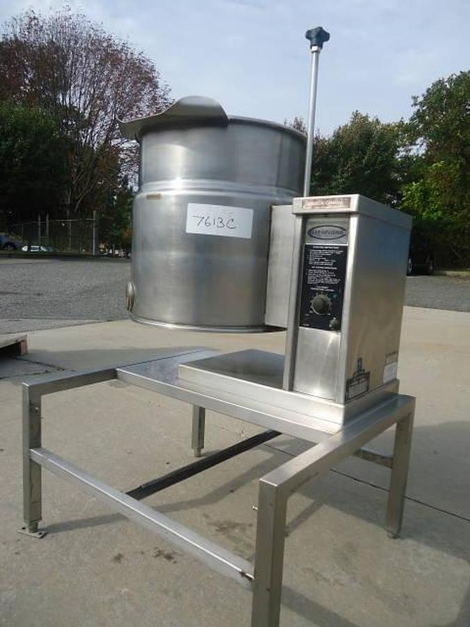Used 12 Gallon Cleveland Range Electric Tilt Kettle, 50 Psi Jacket
