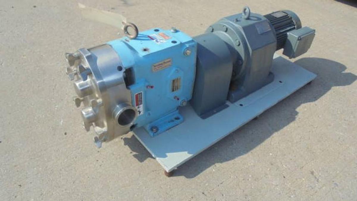 Used Waukesha 60U1 Stainless Steel Positive Displacement Pump, 5 HP